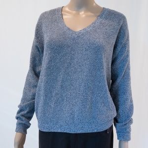 Evelyn & Arthur Grey V Neck Knit Chic Fall Winter Sweater